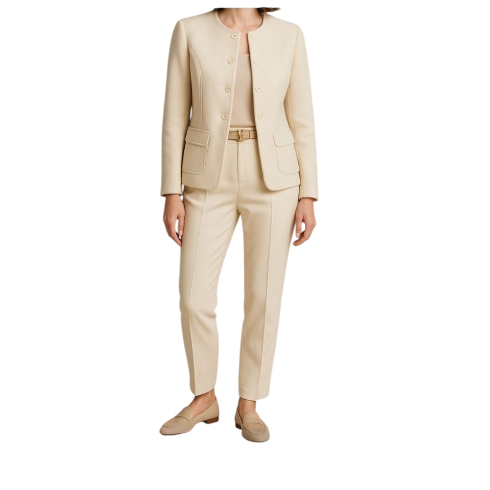Talbots Wool Cream Off White Jacket 10